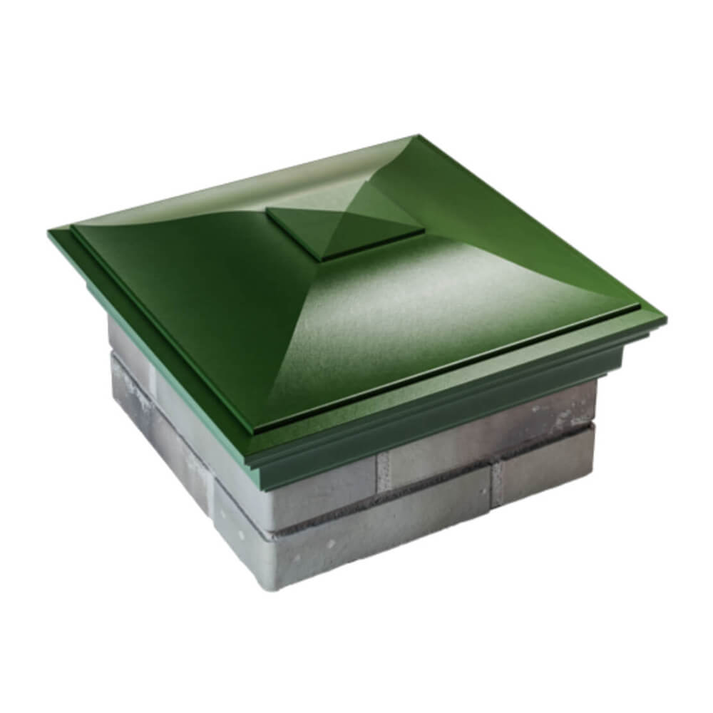 Колпак Zking Монблан Зеленый на столб 1.5х1.5 еврокирпича 0.7НФ (355х355мм) в Тихорецке фото