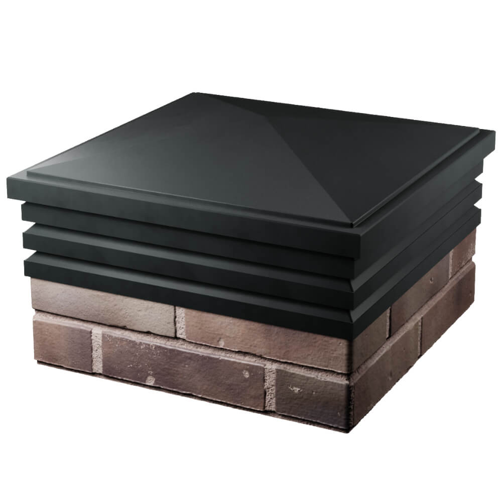 Колпак Zking Бона ХайТек Черный на столб 2х2 кирпича (513х513мм) в Тихорецке фото