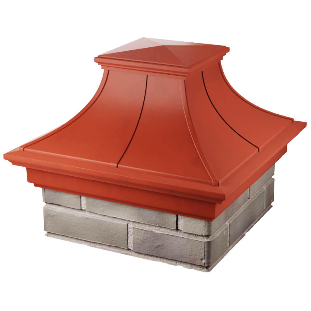 Колпак Zking Монблан Премиум Красный на столб 1.5х1.5 кирпича (385х385мм) в Тихорецке фото