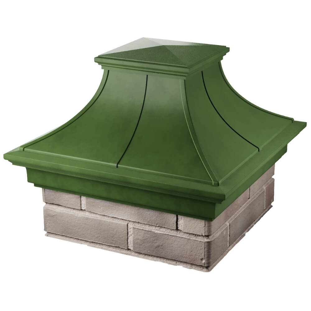 Колпак Zking Монблан Премиум Зеленый на столб 1.5х1.5 кирпича (385х385мм) в Тихорецке фото