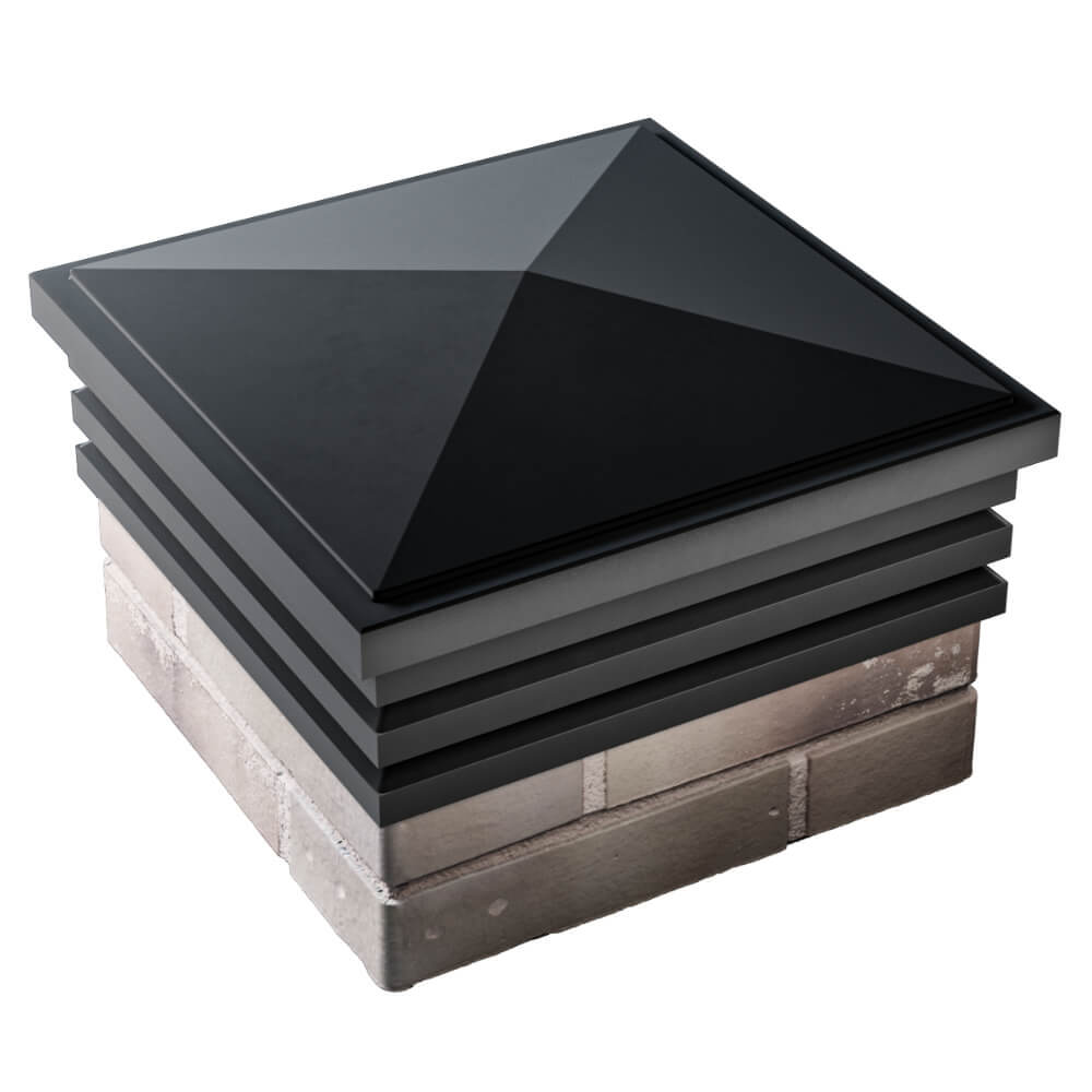 Колпак Zking Бона ХайТек Черный на столб 1.5х1.5 кирпича (385х385мм) в Тихорецке фото