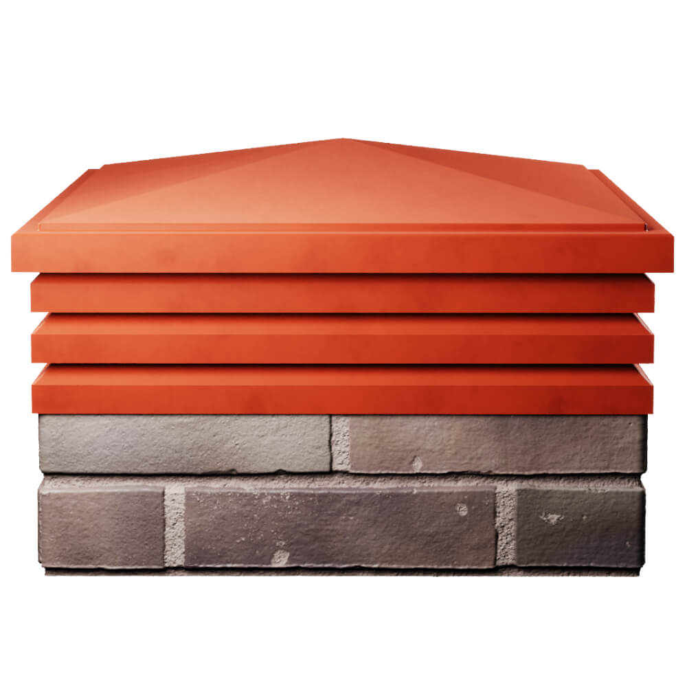 Колпак Zking Бона ХайТек Красный на столб 2х2 кирпича (513х513мм) Тихорецк фото