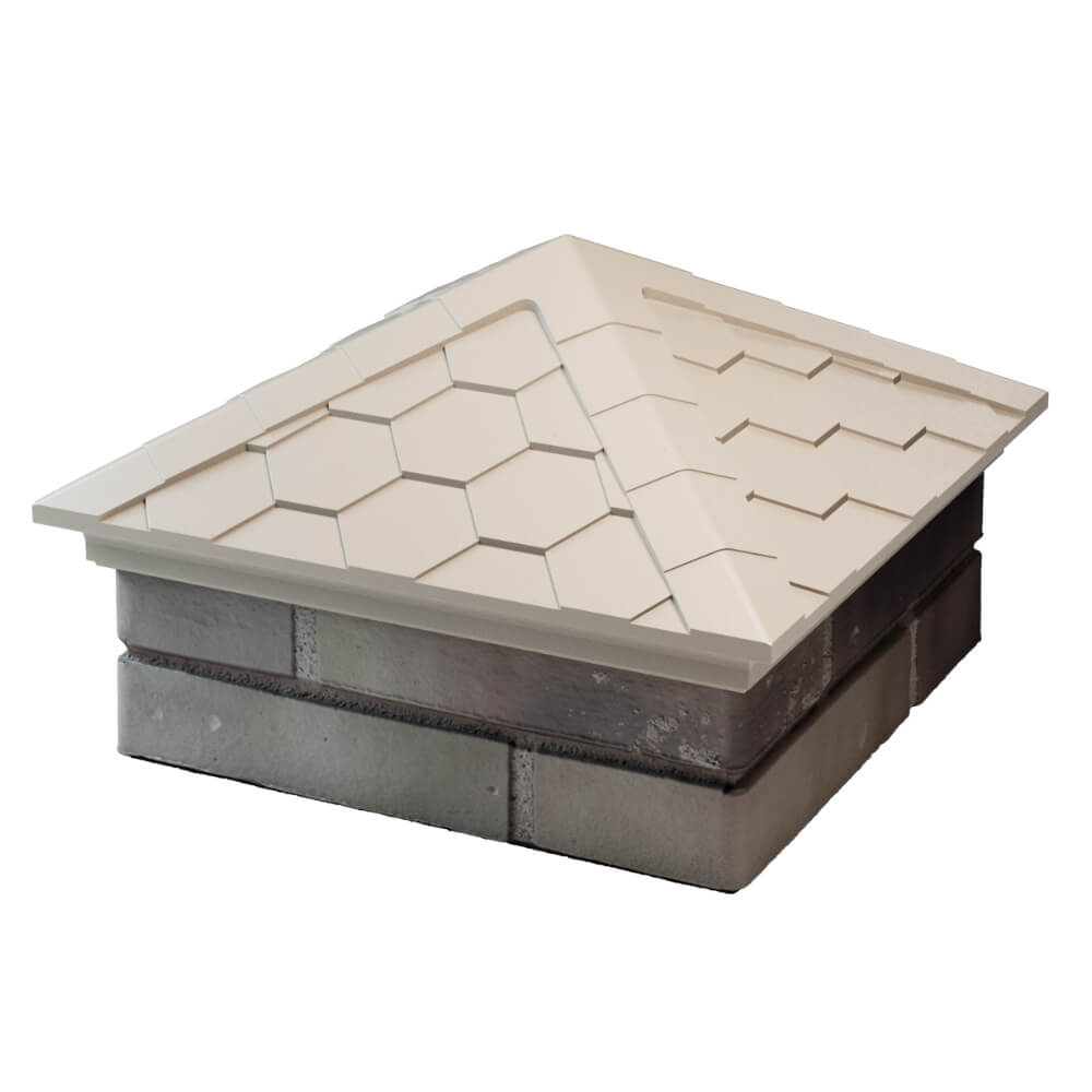 Колпак Zking Эверест Бежевый на столб 1.5х1.5 кирпича (390х390мм) в Тихорецке фото