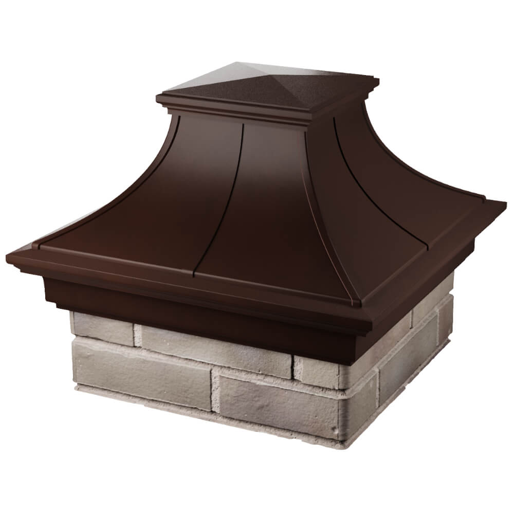 Колпак Zking Монблан Премиум Коричневый на столб 1.5х1.5 кирпича (385х385мм) в Тихорецке фото