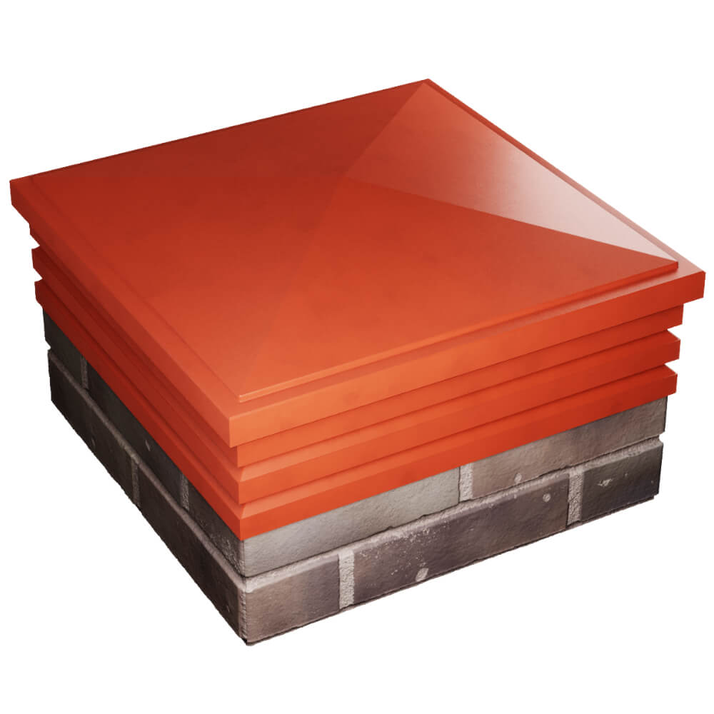 Колпак Zking Бона ХайТек Красный на столб 2х2 кирпича (513х513мм) в Тихорецке фото