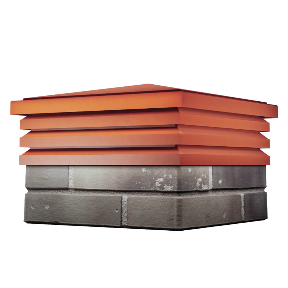 Колпак Zking Бона ХайТек Красный на столб 1.5х1.5 кирпича (385х385мм) в Тихорецке фото