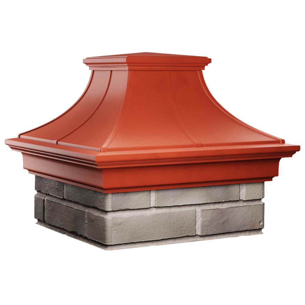 Колпак Zking Монблан Премиум Красный на столб 1.5х1.5 кирпича (385х385мм) в Тихорецке фото