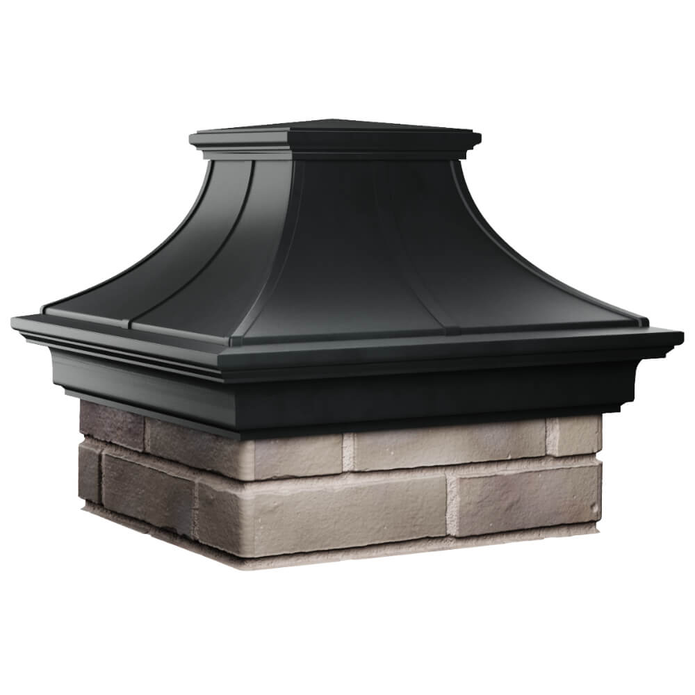 Колпак Zking Монблан Премиум Черный на столб 1.5х1.5 кирпича (385х385мм) в Тихорецке фото