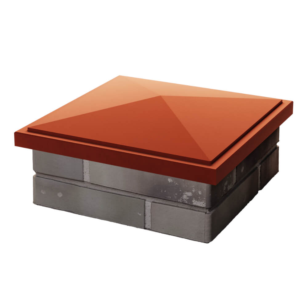 Колпак Zking БонаМоно Красный на столб 1.5х1.5 кирпича (385х385, 400х400мм) в Тихорецке фото