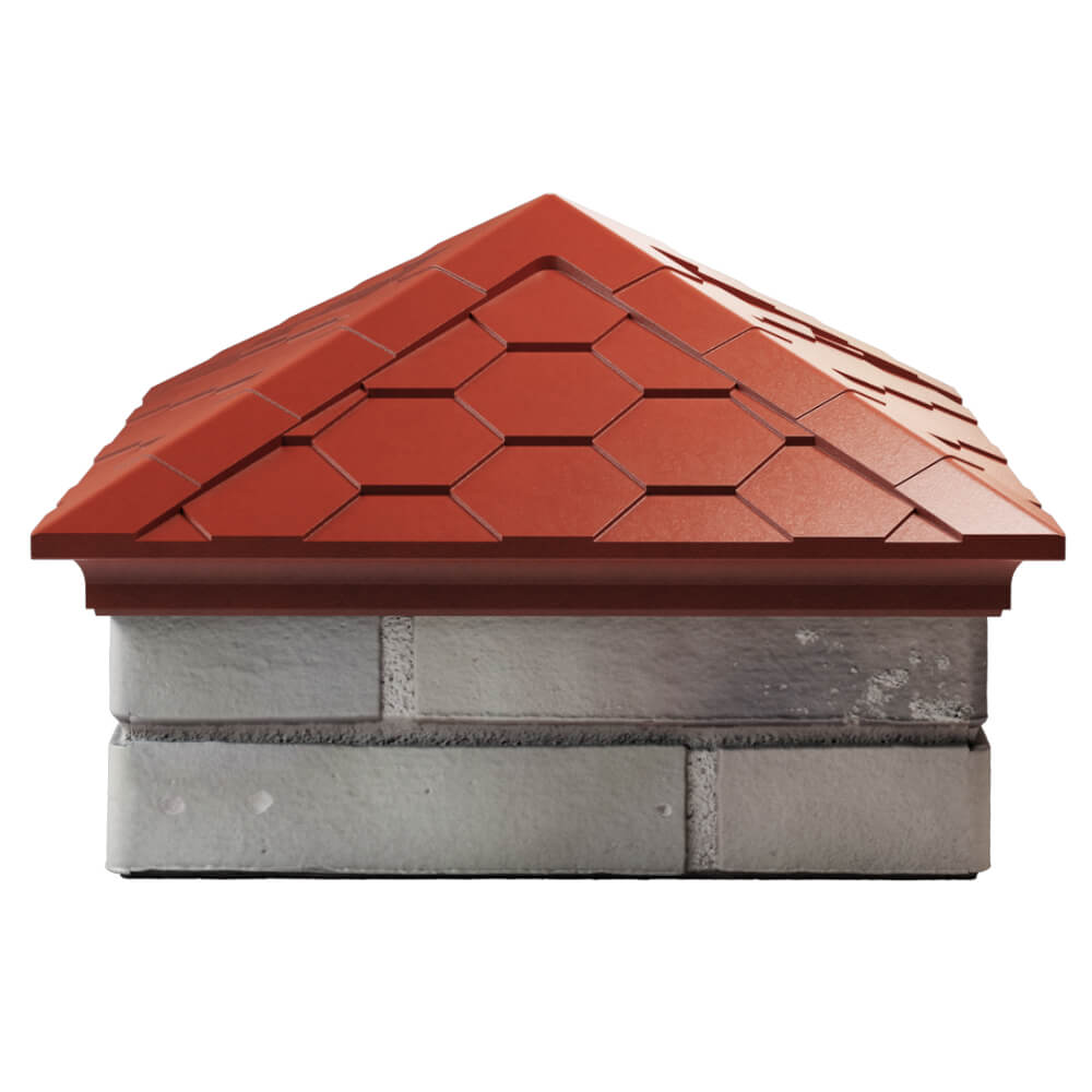 Колпак Zking Эверест Красный на столб 1.5х1.5 кирпича (390х390мм) Тихорецк фото