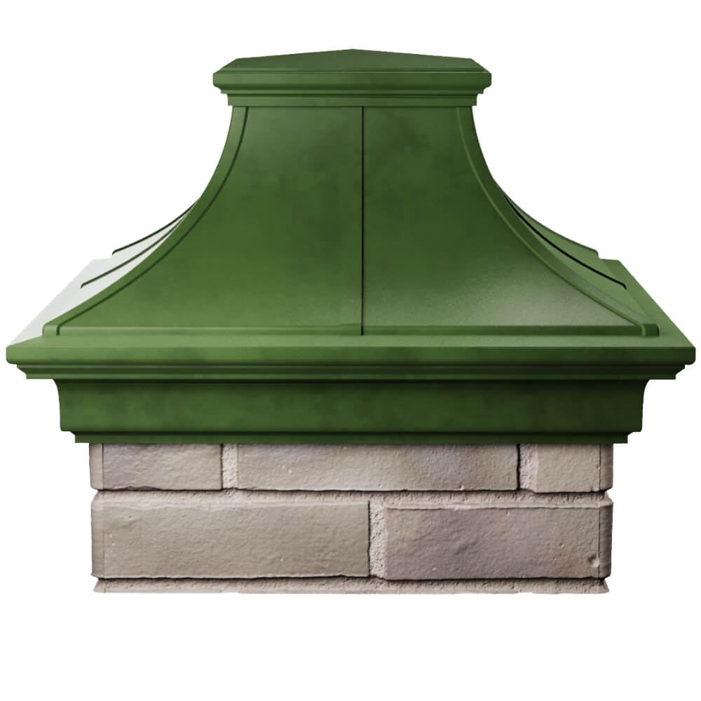 Колпак Zking Монблан Премиум Зеленый на столб 1.5х1.5 кирпича (385х385мм) Тихорецк фото