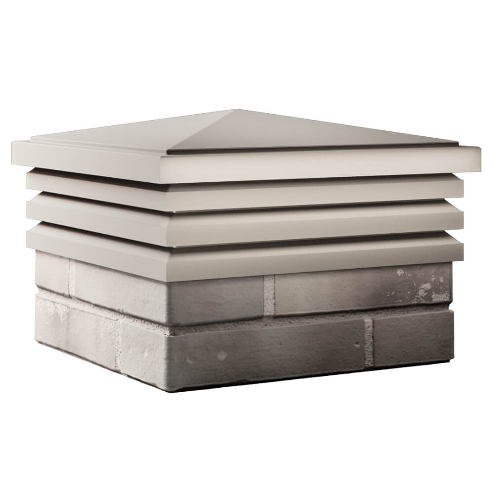 Колпак Zking Бона ХайТек Бежевый на столб 1.5х1.5 кирпича (385х385мм) в Тихорецке фото