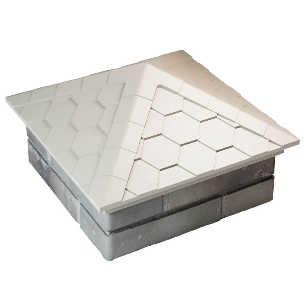 Колпак Zking Эверест Бежевый на столб 1.5х1.5 кирпича (390х390мм) в Тихорецке фото