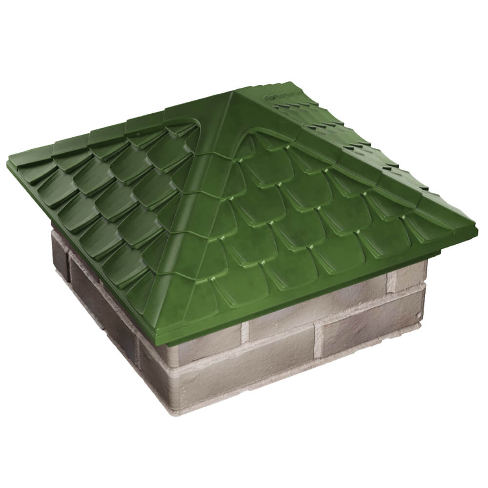 Колпак Zking Эльбрус Зеленый на столб 1.5х1.5 кирпича (385х385мм) в Тихорецке фото