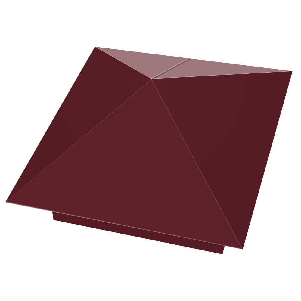 Колпак металлический 390х390мм RAL3005 Красное Вино заборный Тихорецк фото