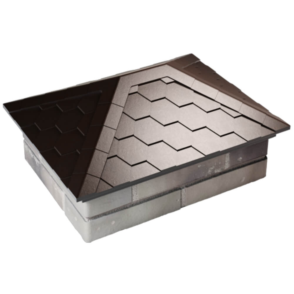 Колпак Zking Эверест Коричневый на столб 2х1.5 кирпича (520х390мм) Тихорецк фото