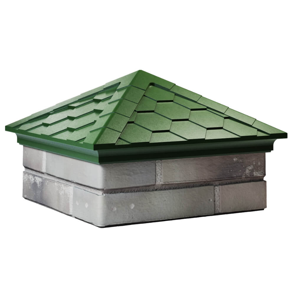 Колпак Zking Эверест Зеленый на столб 1.5х1.5 кирпича (390х390мм) в Тихорецке фото