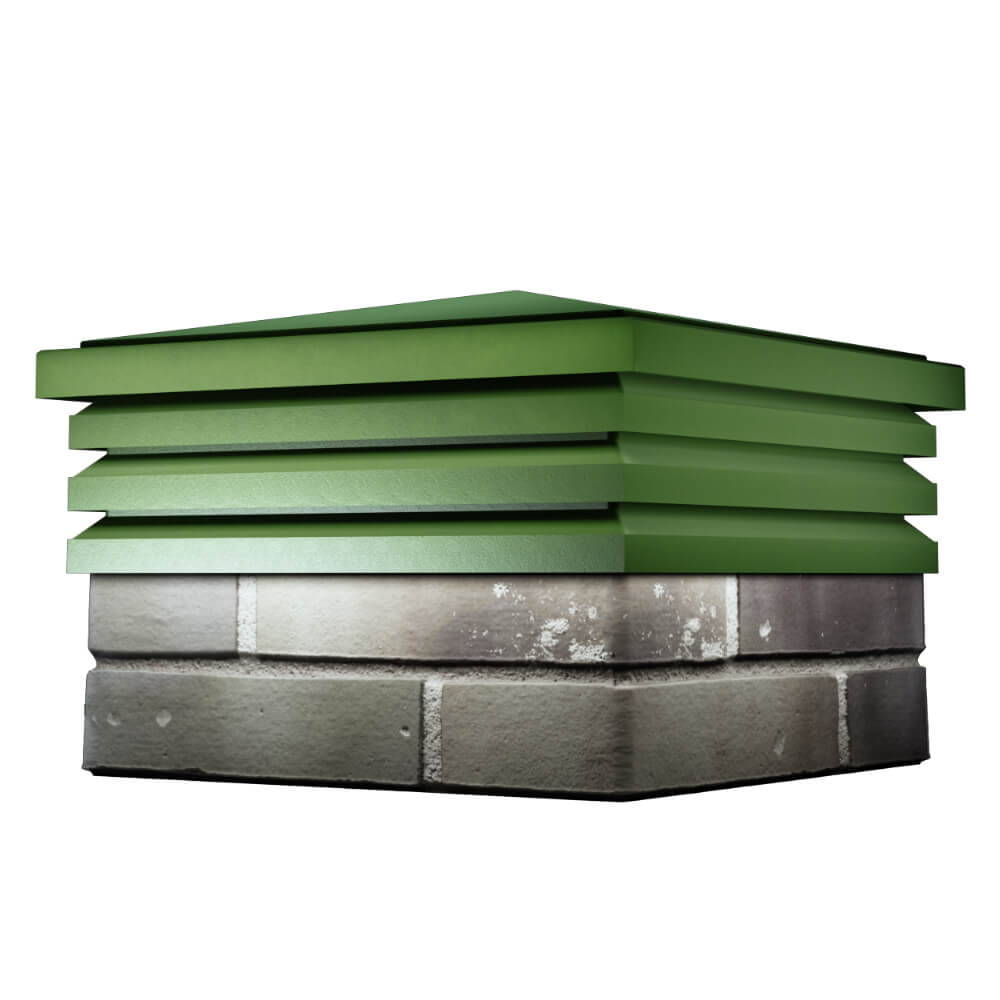 Колпак Zking Бона ХайТек Зеленый на столб 1.5х1.5 кирпича (385х385мм) в Тихорецке фото