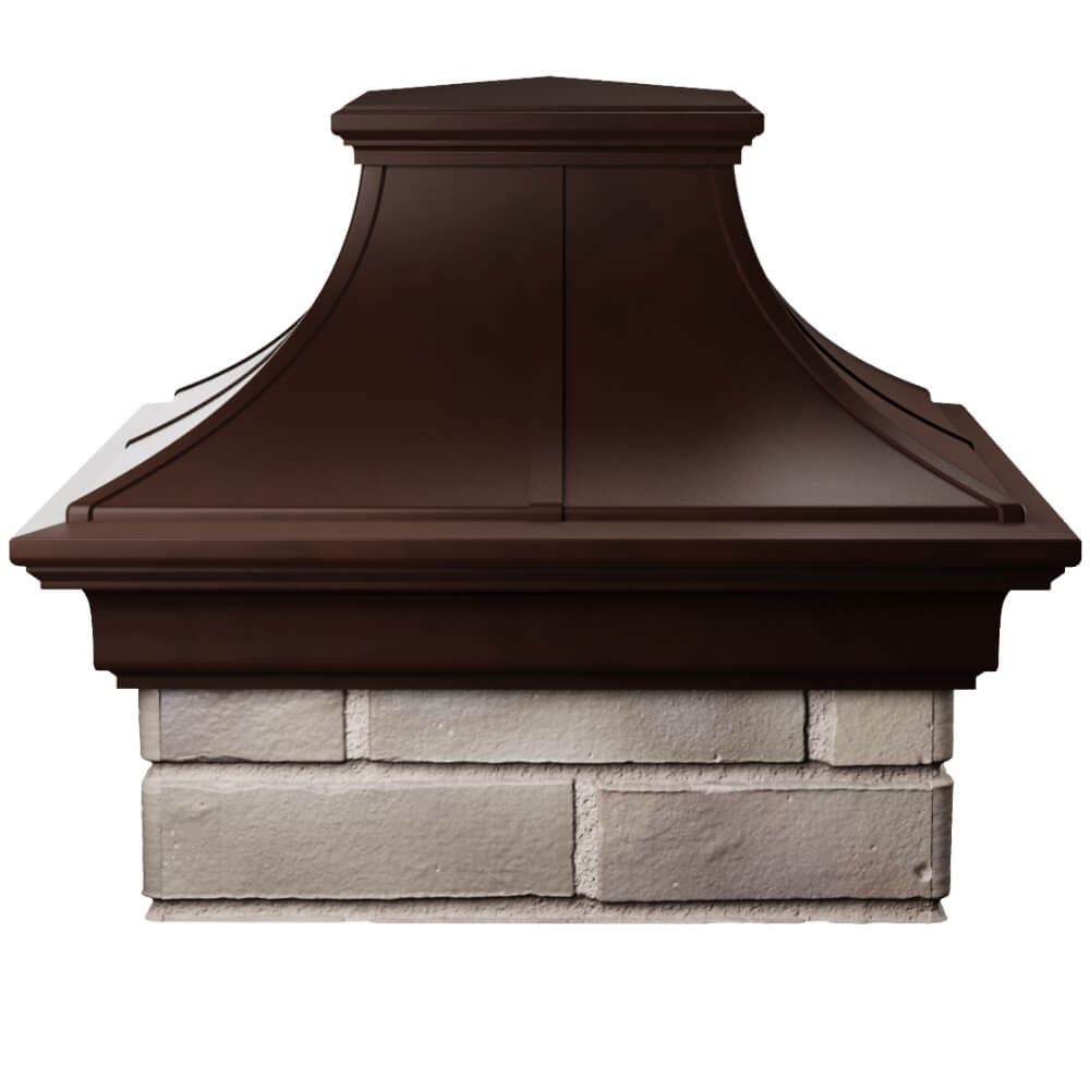 Колпак Zking Монблан Премиум Коричневый на столб 1.5х1.5 кирпича (385х385мм) Тихорецк фото