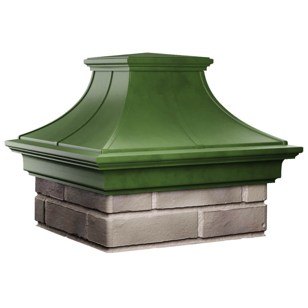 Колпак Zking Монблан Премиум Зеленый на столб 1.5х1.5 кирпича (385х385мм) в Тихорецке фото