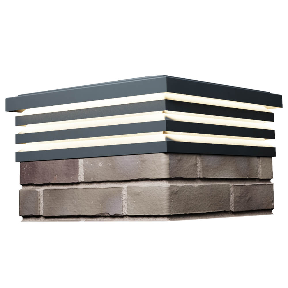 Колпак Zking Бона ХайТек Серый на столб 1.5х1.5 кирпича (385х385мм) с подсветкой в Тихорецке фото