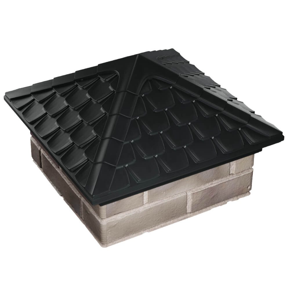 Колпак Zking Эльбрус Черный на столб 1.5х1.5 кирпича (385х385мм) в Тихорецке фото