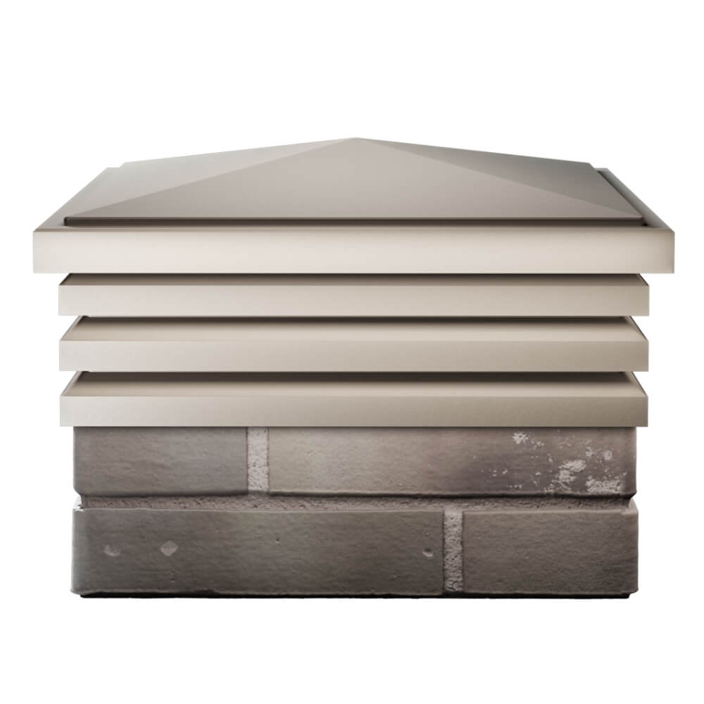 Колпак Zking Бона ХайТек Бежевый на столб 1.5х1.5 кирпича (385х385мм) Тихорецк фото