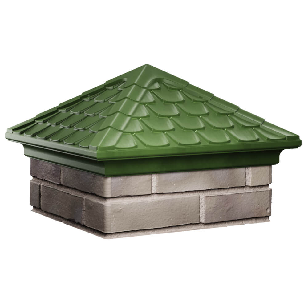 Колпак Zking Эльбрус Зеленый на столб 1.5х1.5 кирпича (385х385мм) в Тихорецке фото