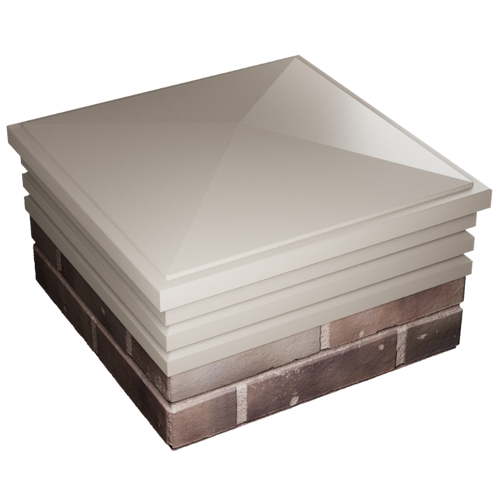 Колпак Zking Бона ХайТек Бежевый на столб 2х2 кирпича (513х513мм) в Тихорецке фото