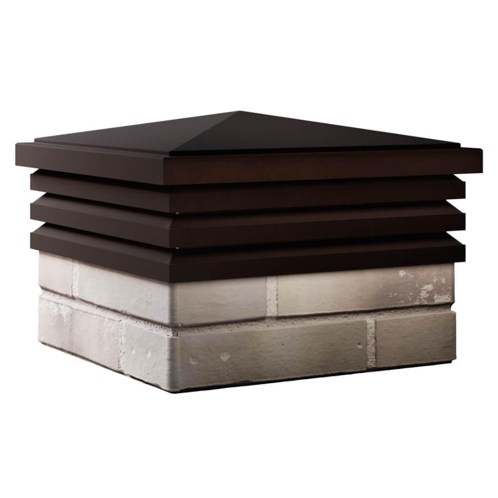 Колпак Zking Бона ХайТек Коричневый на столб 1.5х1.5 кирпича (385х385мм) в Тихорецке фото