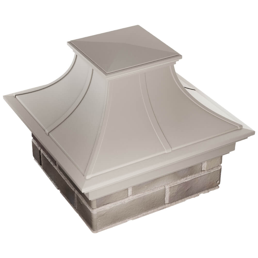 Колпак Zking Монблан Премиум Бежевый на столб 1.5х1.5 кирпича (385х385мм) в Тихорецке фото