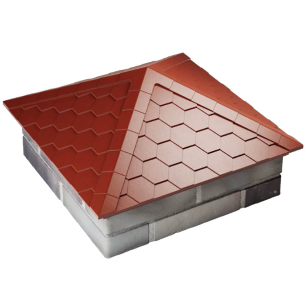 Колпак Zking Эверест Красный на столб 2х2 кирпича (535х535мм) Тихорецк фото